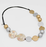 SYLCA Gold and Silver Prism Statement Necklace