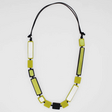 SYLCA Lime Sloan Rectangles Beaded Statement Necklace