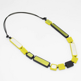 SYLCA Lime Sloan Rectangles Beaded Statement Necklace