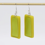 SYLCA Lime Sloan Rectangular Shaped Dangle Statement Earrings