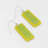 SYLCA Lime Sloan Rectangular Shaped Dangle Statement Earrings