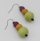 SYLCA Lime Triple Bead Jasper Earrings