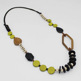 SYLCA Lime Wood Bead Gabby Necklace