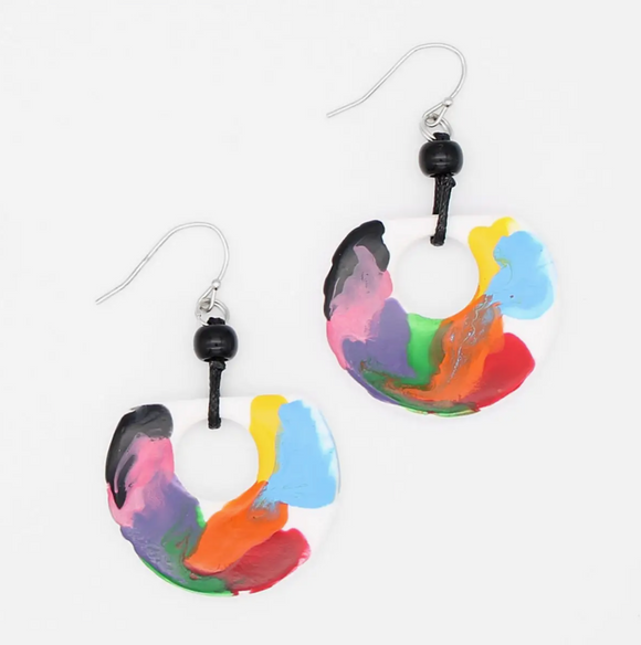 SYLCA Multicolor Mi Sol Bold Dangle Statement Earrings