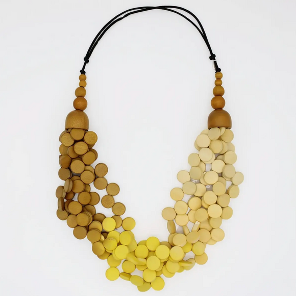 SYLCA Ombre Yellow Gillian Necklace, Layered Statement Necklace