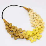 SYLCA Ombre Yellow Gillian Necklace, Layered Statement Necklace