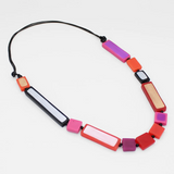 SYLCA Pink Sloan Rectangles Beaded Statement Necklace