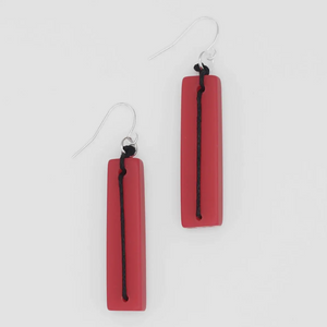 SYLCA Raspberry Resin Bar Dangle Statement Earring