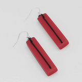 SYLCA Raspberry Resin Bar Dangle Statement Earring