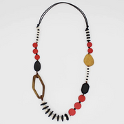 SYLCA Red Wood Bead Gabby Necklace