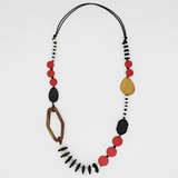 SYLCA Red Wood Bead Gabby Necklace