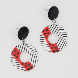 SYLCA Red and Black Aveline Earrings