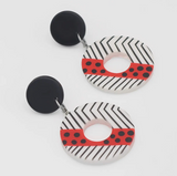 SYLCA Red and Black Aveline Earrings