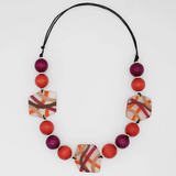 SYLCA Saffron Mixed Media Statement Bib Necklace