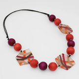 SYLCA Saffron Mixed Media Statement Bib Necklace