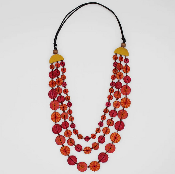 SYLCA Sundown Triple Strand Threaded Necklace