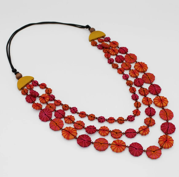 SYLCA Sundown Triple Strand Threaded Necklace