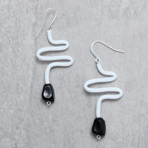 SYLCA White Olga Tubing Earrings