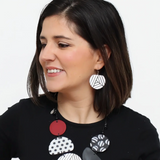 SYLCA White and Black Palma Earrings