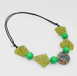 SYLCA Green Geometric Confetti Necklace