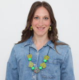 SYLCA Green Geometric Confetti Necklace