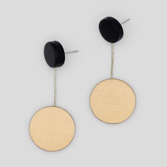 SYLCA Black and Gold Dangle Earring