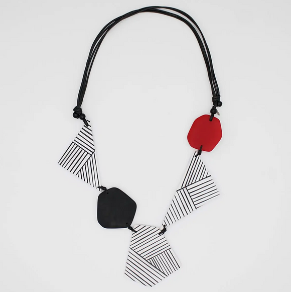 SYLCA Black and Red Zenith Necklace