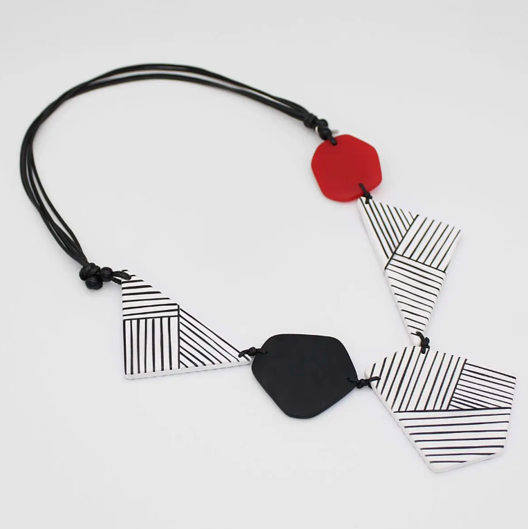 SYLCA Black and Red Zenith Necklace
