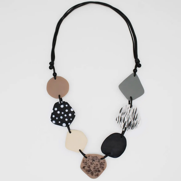 SYLCA Black and Taupe Louna Necklace
