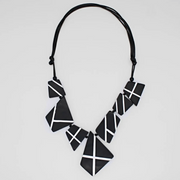 SYLCA Black and White Orinda Statement Necklace