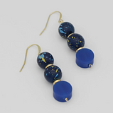 SYLCA Blue Speckled Dangle Earrings