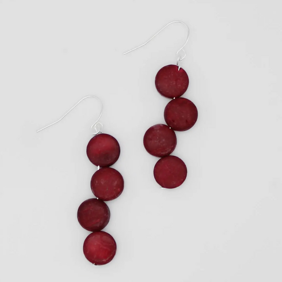 SYLCA Burgundy Eva Dangle Earrings