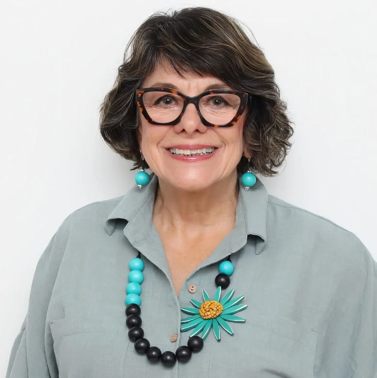 SYLCA Chunky Teal Flower Statement Necklace