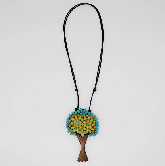 SYLCA Contemporary Turquoise Tree Pendant