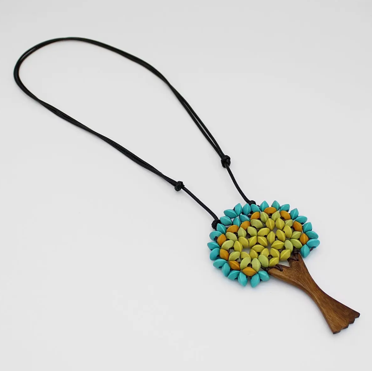 SYLCA Contemporary Turquoise Tree Pendant