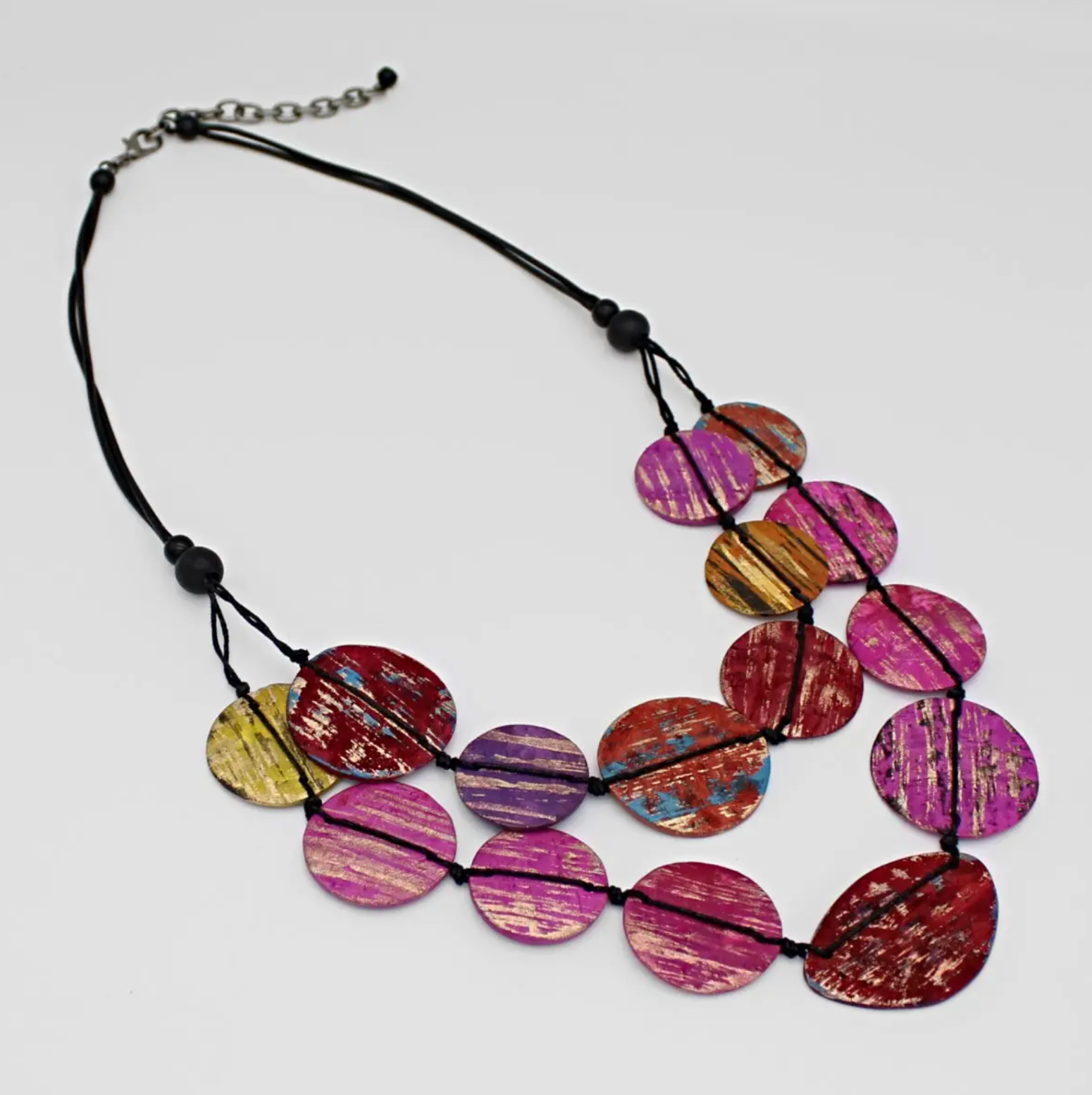 SYLCA Magenta Quinn Dual Strand Shell Necklace