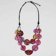 SYLCA Magenta Quinn Dual Strand Shell Necklace