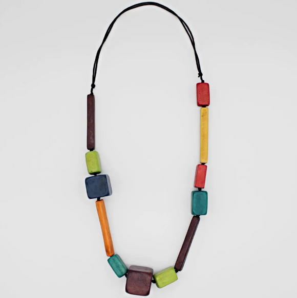 SYLCA Multi Color Briella Block Necklace