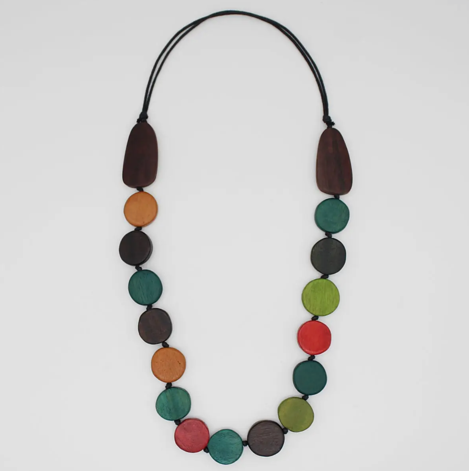 SYLCA Multi Color London Wood Bead Necklace