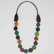 SYLCA Multi Color London Wood Bead Necklace