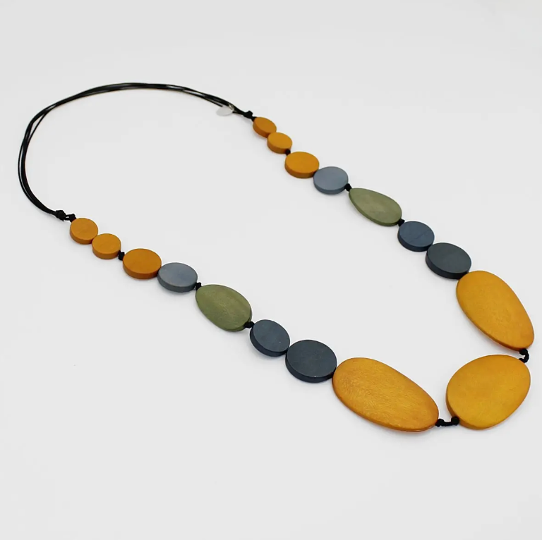 SYLCA Mustard and Gray Sybil Necklace