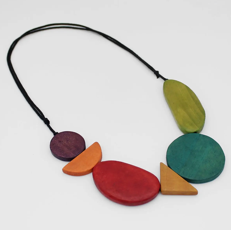 SYLCA Nalani Multi Color Artful Wood Necklace