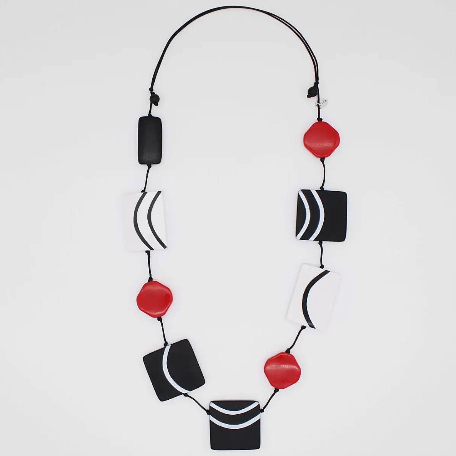 SYLCA Posi Black, White and Red Statement Necklace