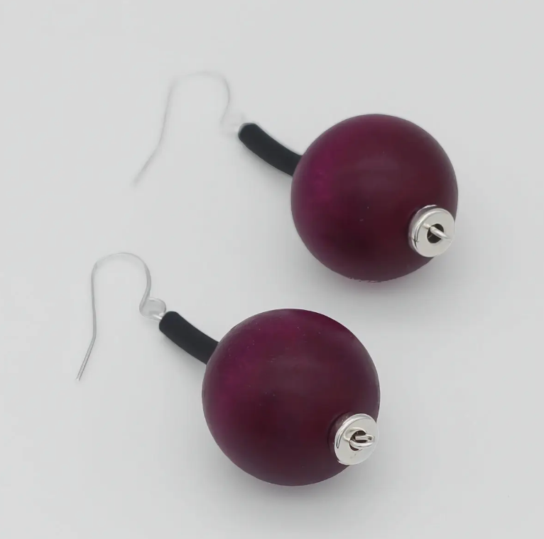 SYLCA Purple Ball Drop Earring