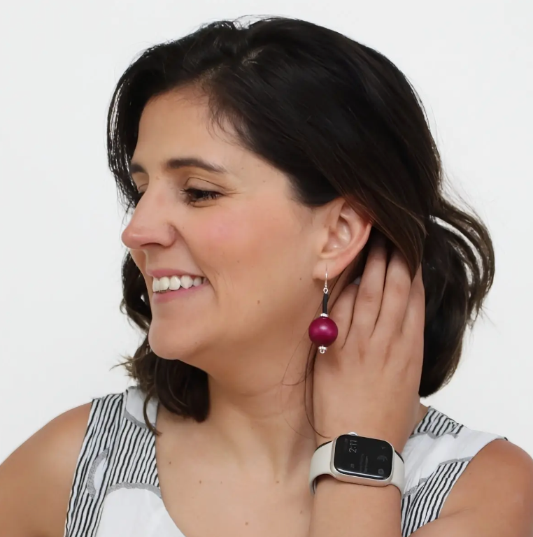 SYLCA Purple Ball Drop Earring