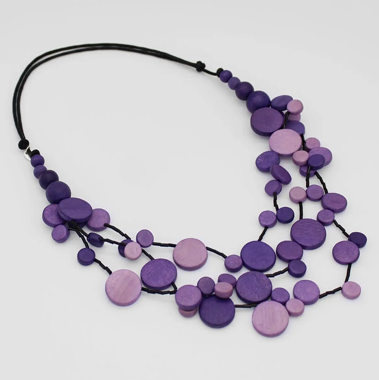 SYLCA Purple Multi Strand Millie Necklace