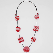 SYLCA Red Calliope Painted Statement Necklace