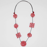 SYLCA Red Calliope Painted Statement Necklace