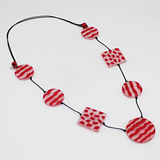 SYLCA Red Calliope Painted Statement Necklace