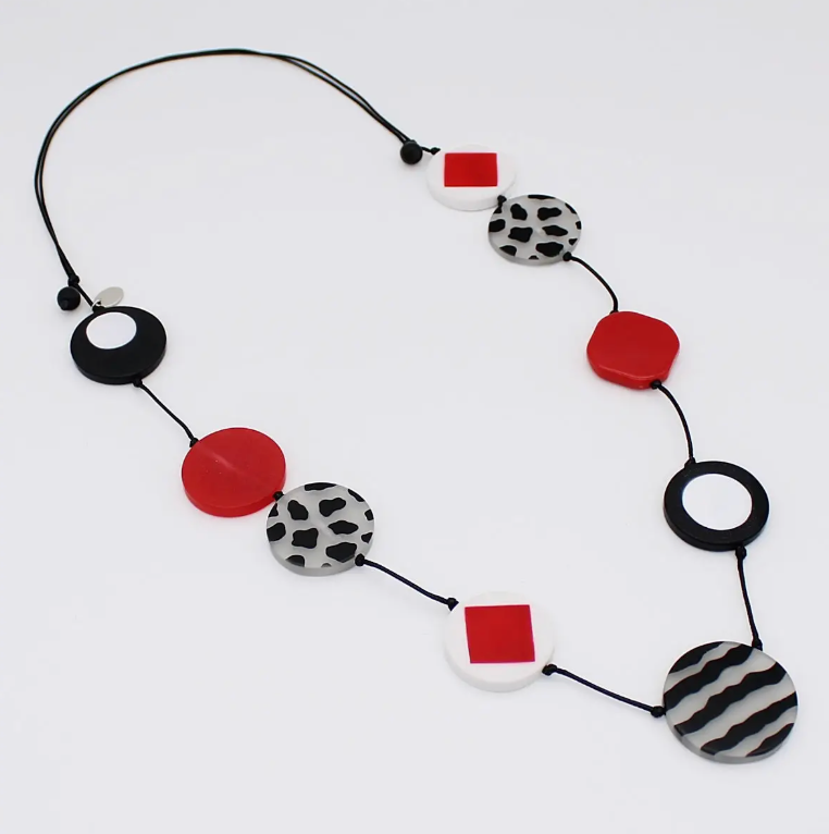 SYLCA Red Cheetah Statement Necklace
